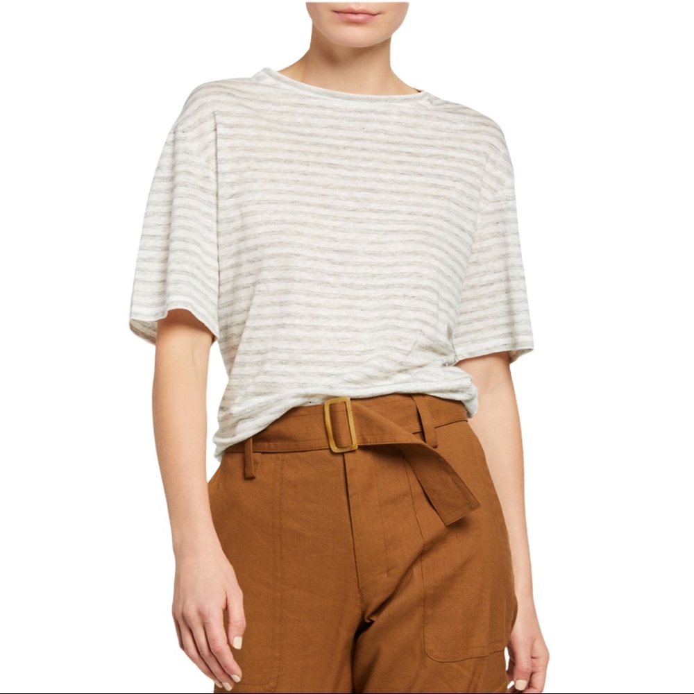 Vince Classic Stripe Boyfriend Tee Size Large